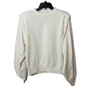 Les Coyotes De Paris Women Alison Pullover Sweatshirt Off White 40 Crew Neck New